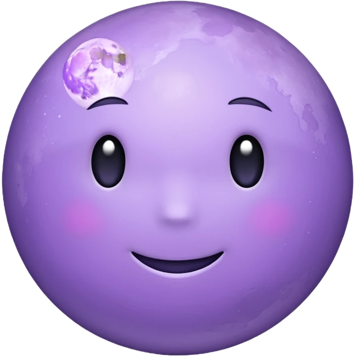 realistic Light purple moon emoji