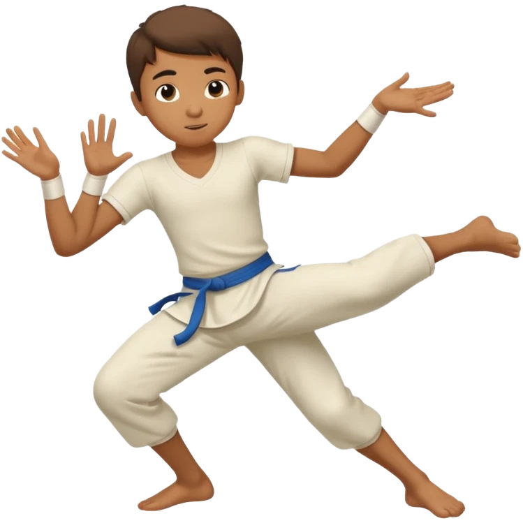Faça um menino jogando capoeira  emoji