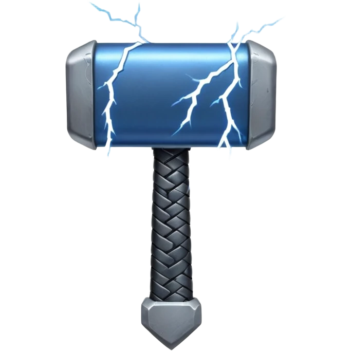 Thor hammer with thunder back side emoji