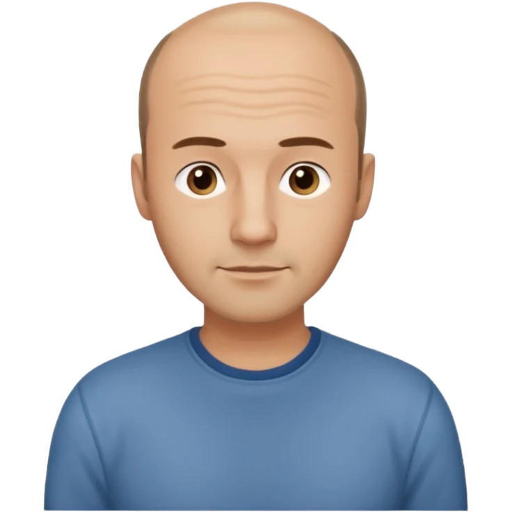 man mid 30's casual clothes balding hairline standing emoji