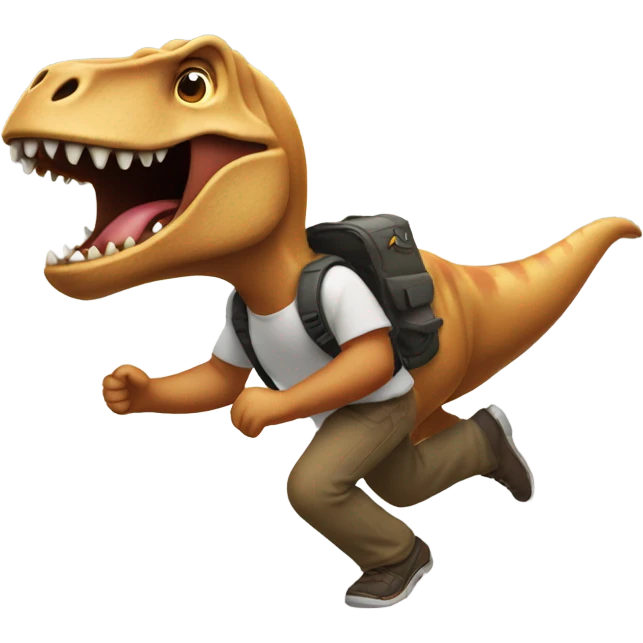 Kevin heart running from a trex emoji