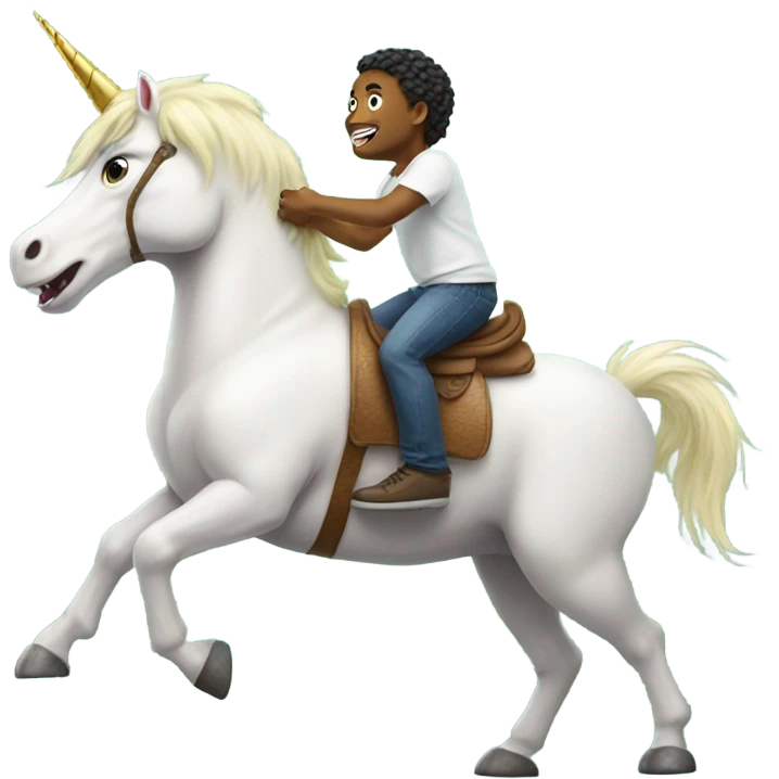 Unicorn riding trex emoji