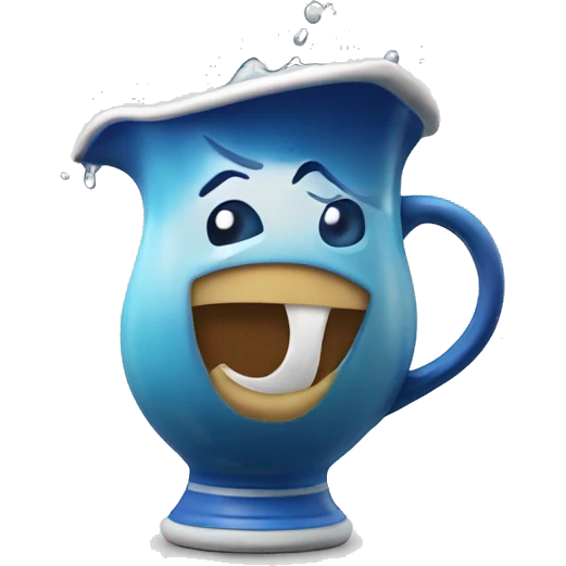 tilted pitcher with liquid running from the top emoji
