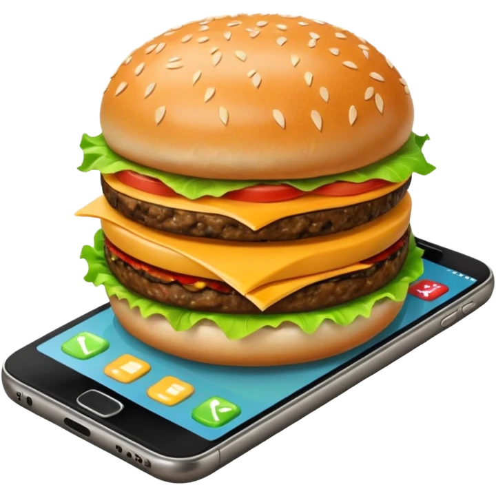 picture of a hamburguer on a phone emoji