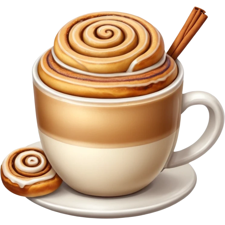 Latte and cinnamon roll emoji