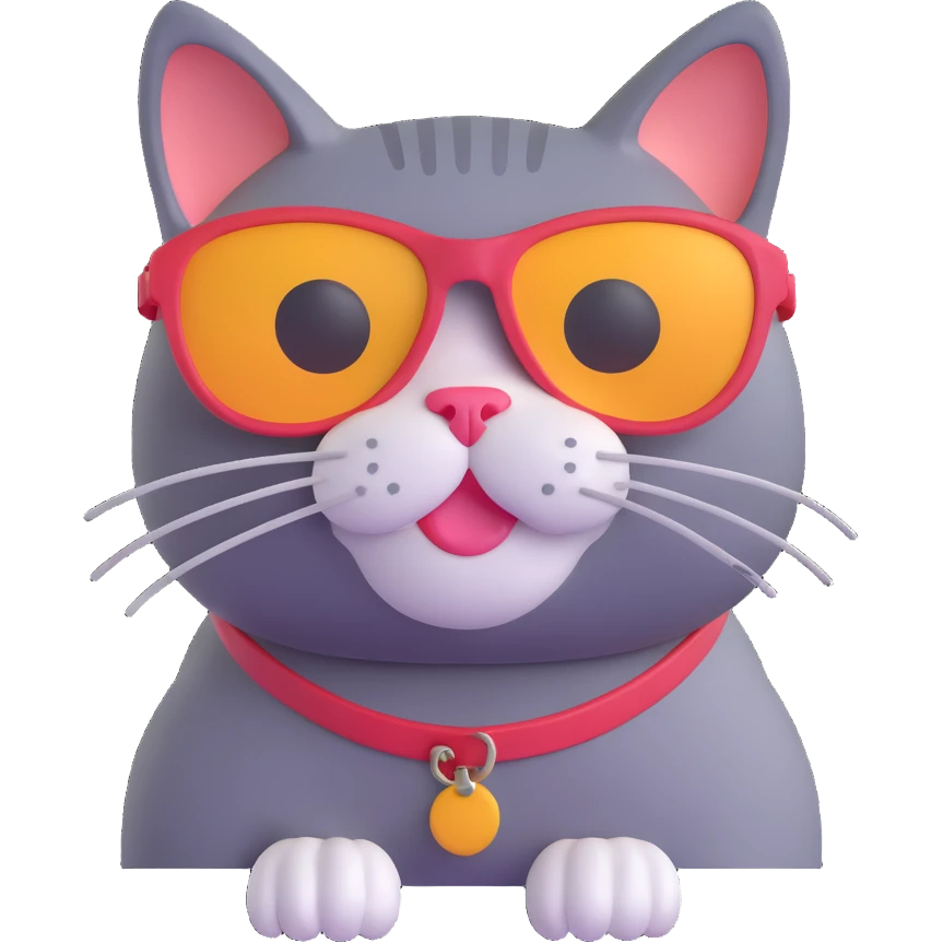 cool cat with shades emoji