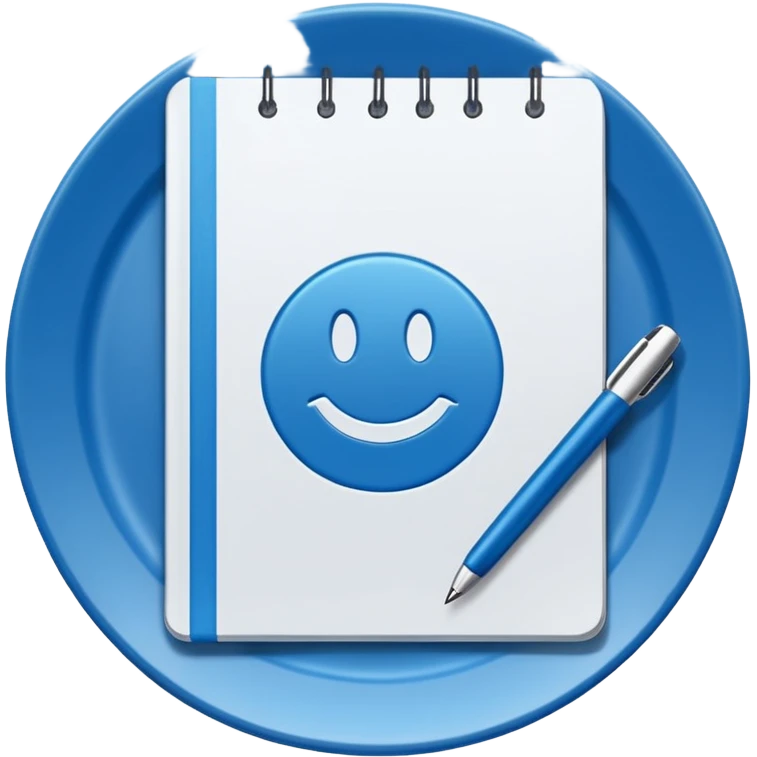notepad with a small plate symbol emoji