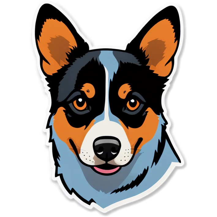 Australian cattle dog blue heeler with parch on right eye emoji
