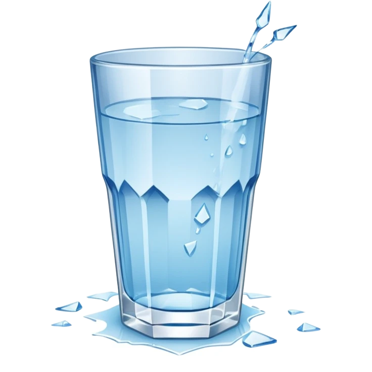 broken water glass emoji