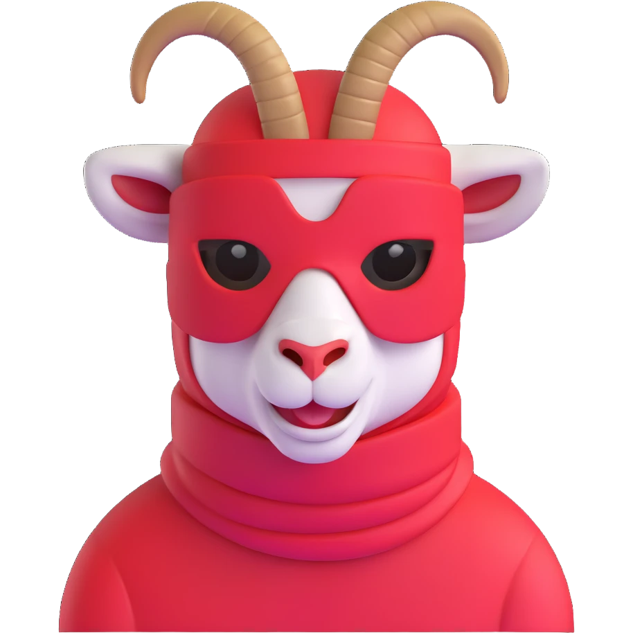 goat with a red ski mask emoji