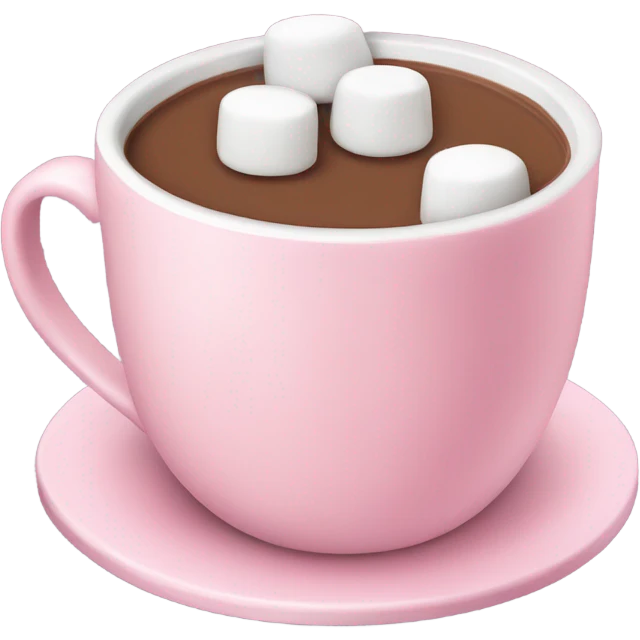 Lights Pink mug of hot chocolate with marshmallows  emoji