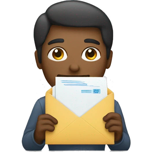 person holding stamped envelope emoji