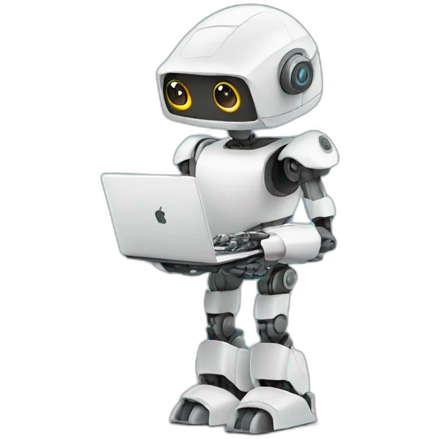 robot with laptop emoji