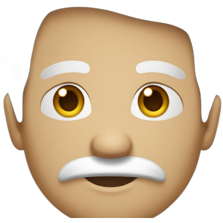 the old man emoji with black skintone and white moustache emoji