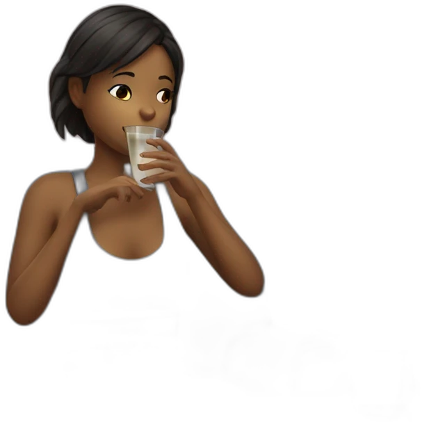 the girl drinks alcohol emoji