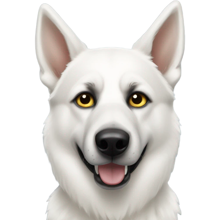 white german shepherd husky with one black eye  emoji