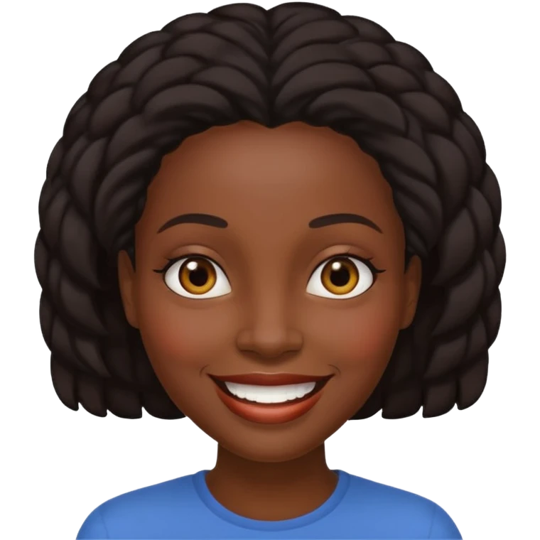 A black women with a massive head emoji