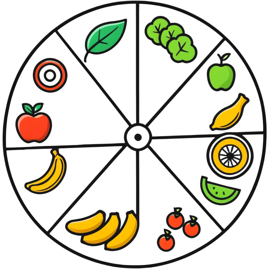 balanced lifestyle wheel with movement, nutrition, rest, and vitality emoji