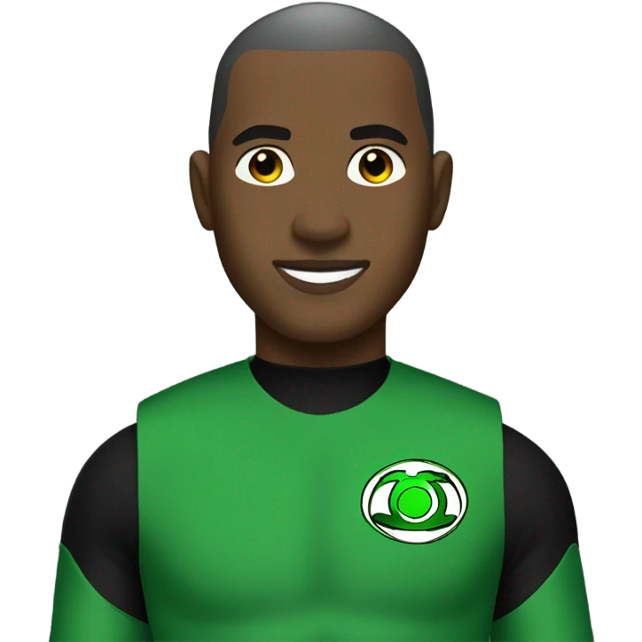 Black man buzz cut green lantern  emoji