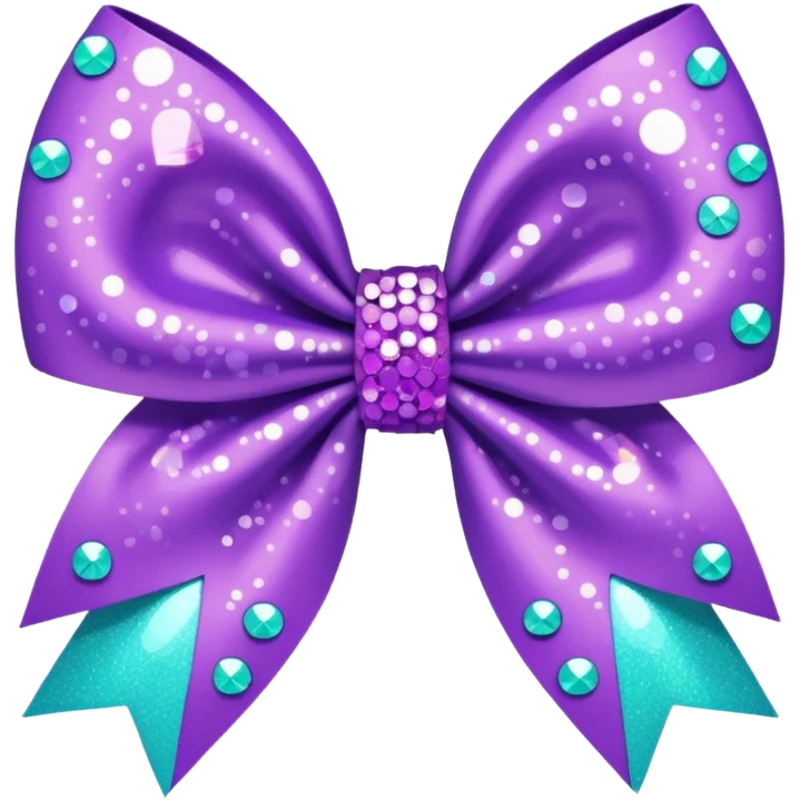 glitter purple and cian hair bow emoji