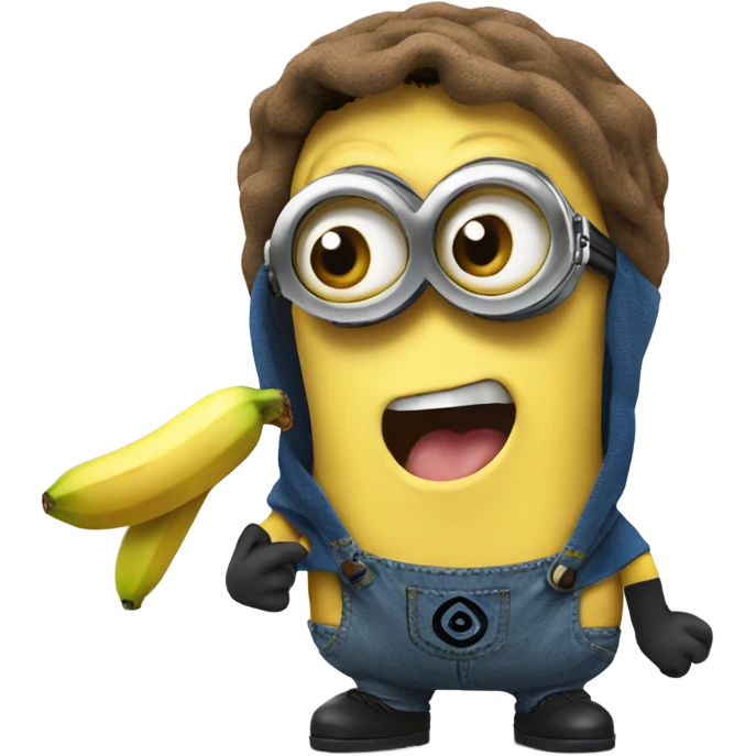 a minion eating a banana emoji