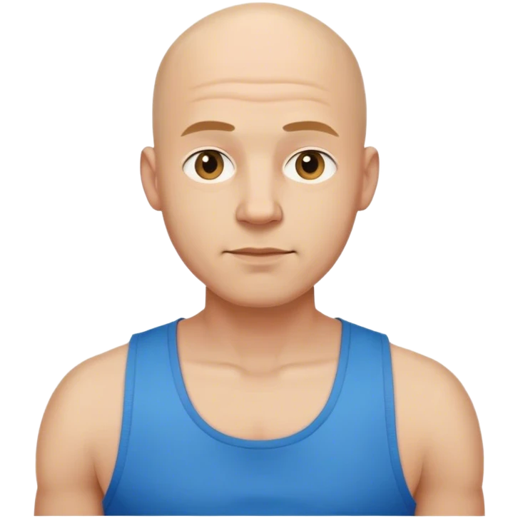 bald man in blue tank emoji