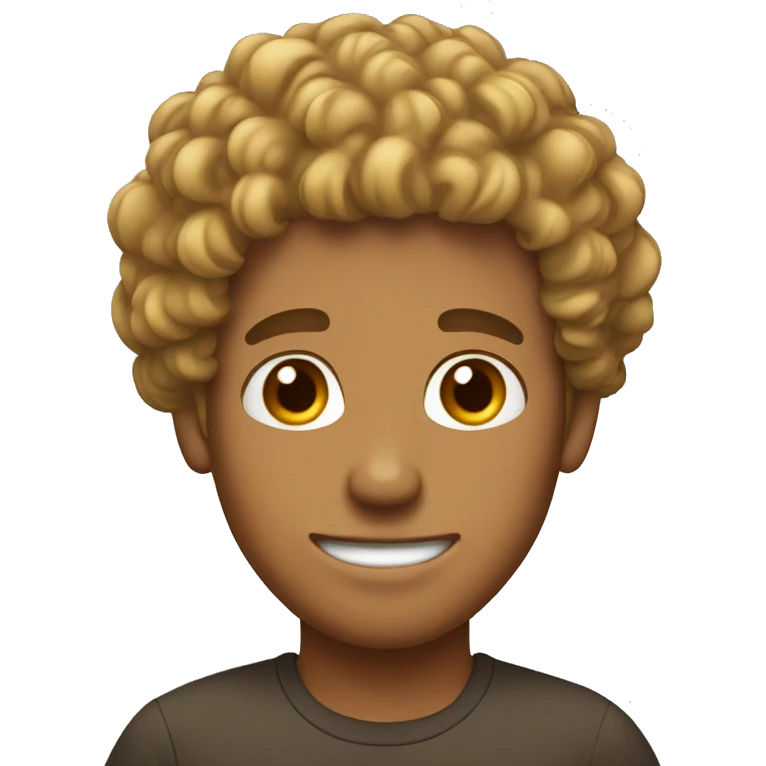 tan guy curly head  emoji