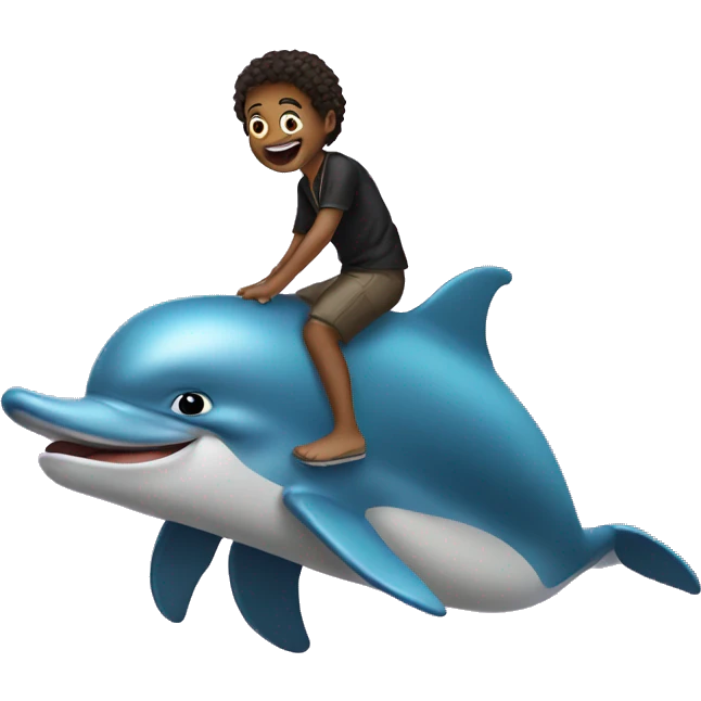 A midget riding a dolphin emoji
