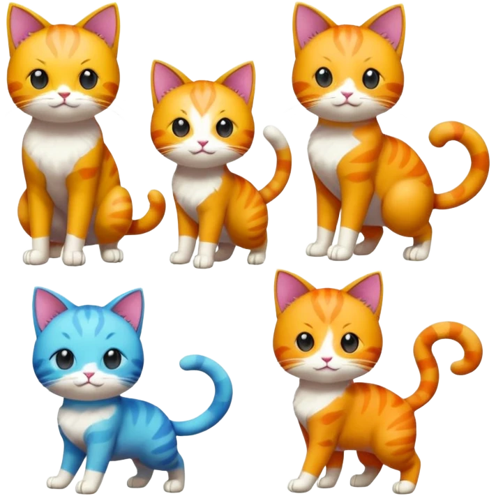 Sprigatito-Floragato-Meowscarada-Pokémon (full body) emoji
