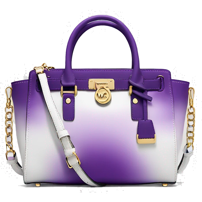 Realistic royal purple to white ombre michael kors satchel purse. emoji