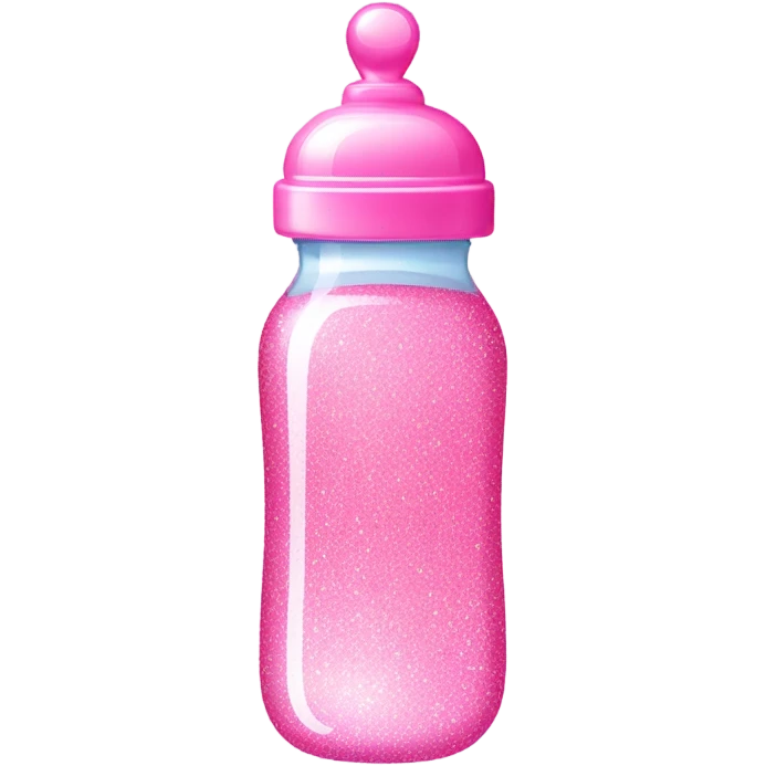 Pink baby bottle with glitter  emoji
