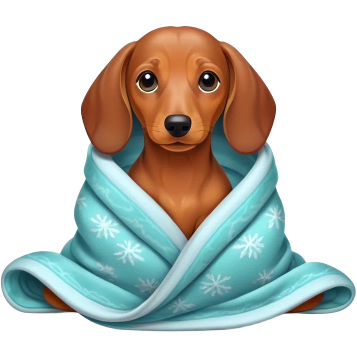 Dachshund wrapped in blanket emoji