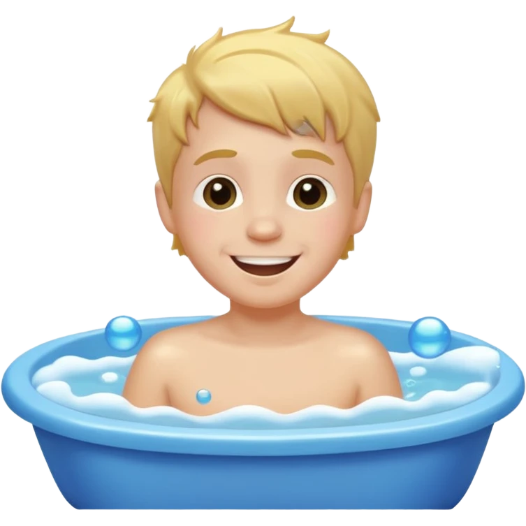 white kid taking bath emoji