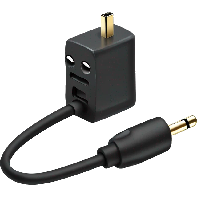 stereo adapter mini jack to big jack for headphones cable emoji
