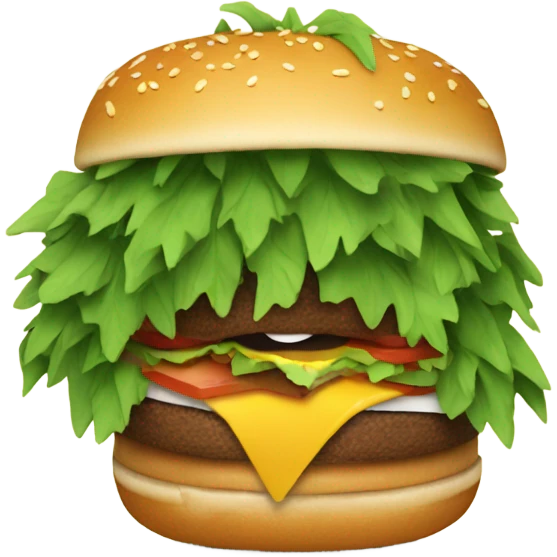Tree eating a hamburger  emoji