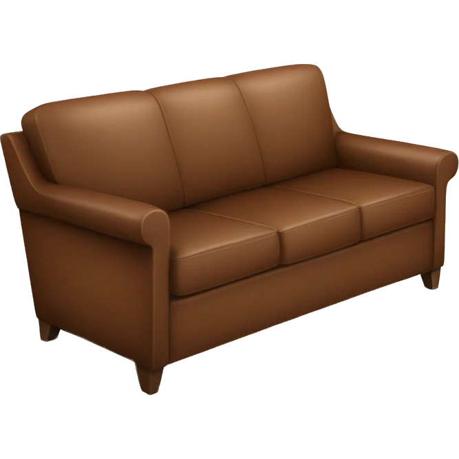 Brown leather mid century-modern couch emoji