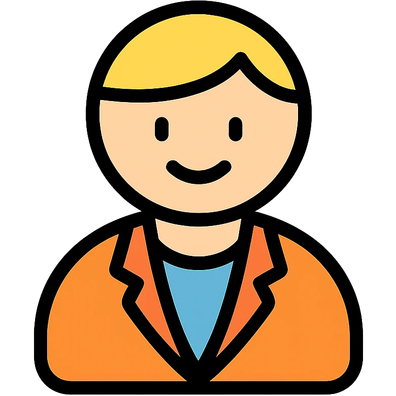 colored icon of a client or customer, simple and modern emoji