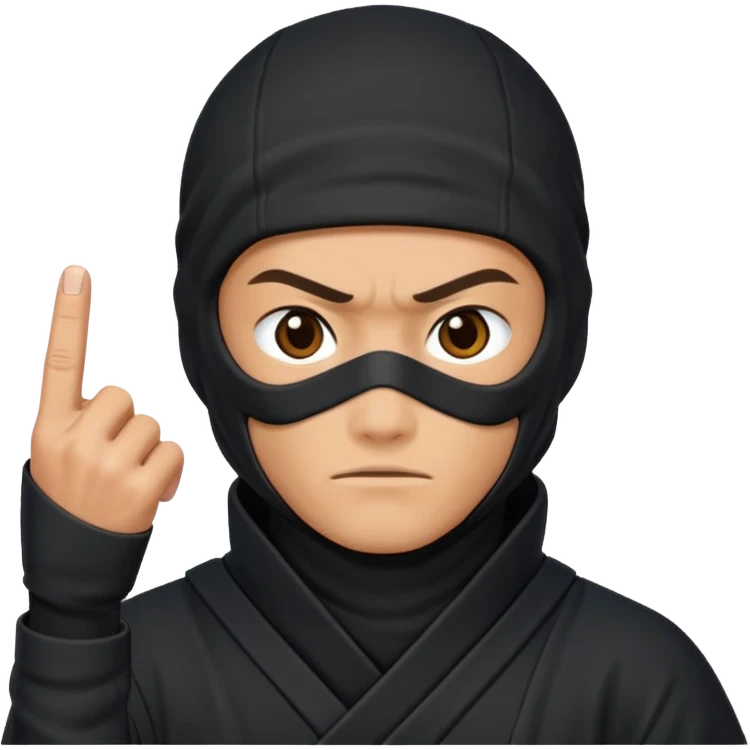 Ninja with a middle finger emoji