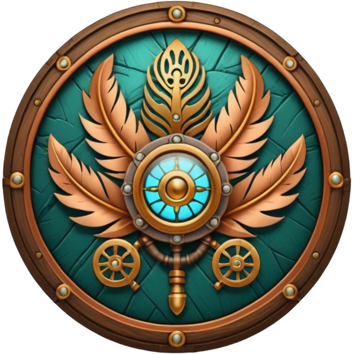 steampunk industrial and tribal nature faction emblem emoji