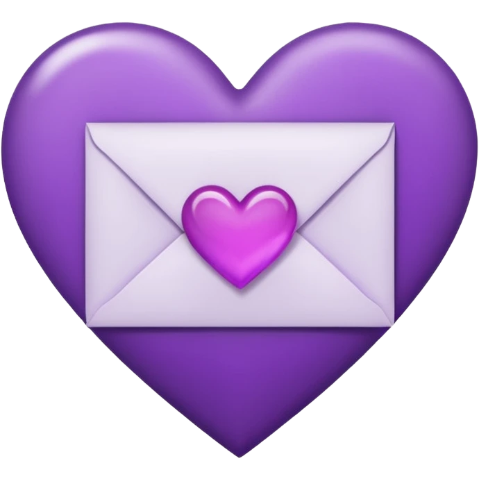 IOS's love letter emoji but with a purple heart instead of a red heart emoji