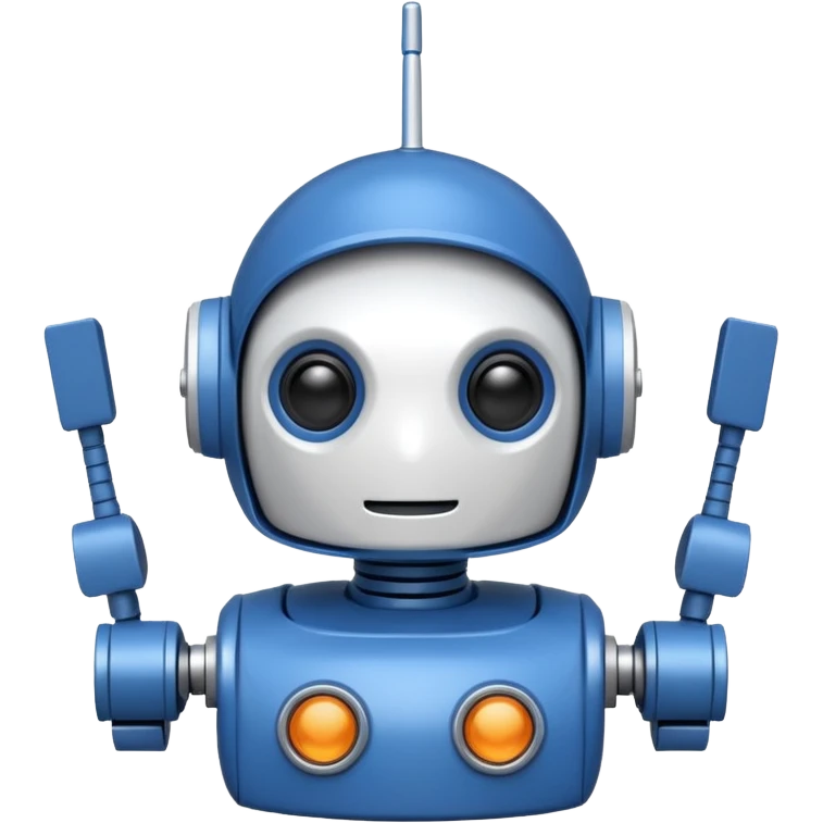 tête de robot cosmonaute bleu marine et blanc avec une antenne emoji