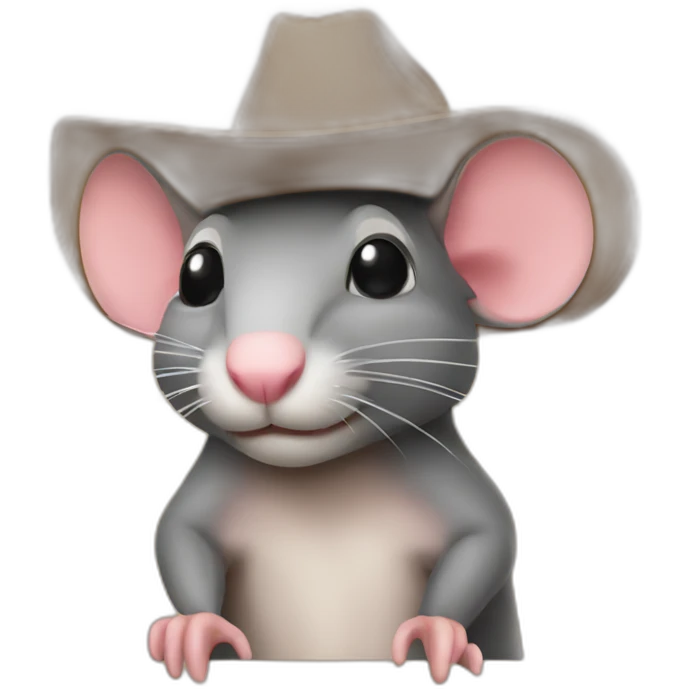 A rat wearing a cowboy hat emoji