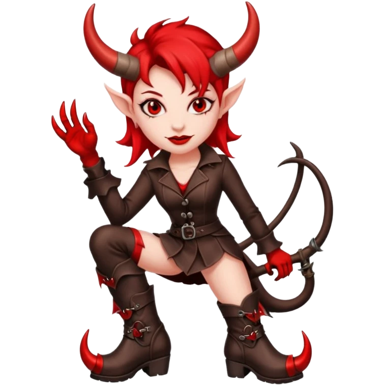 I need a female devil wearing leather boots emoji emoji