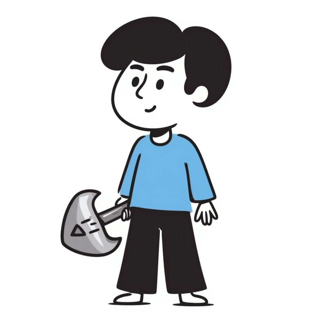 Minecraft Steve character in hand drawn doodle style emoji