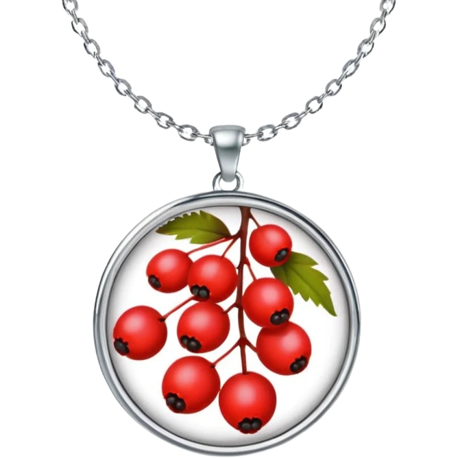 rowan/mountain ash berries as necklace, simple emoji