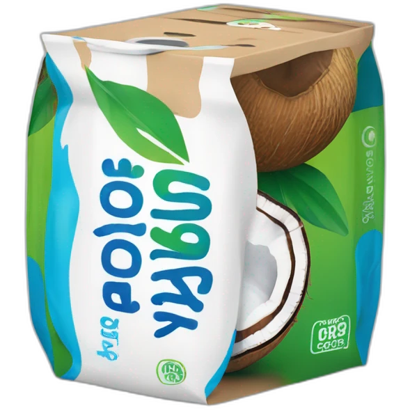coconut water in a tetrapack. Acapulcoco. emoji