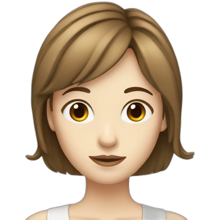 pale woman with brown hair and side bangs emoji