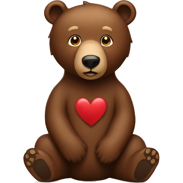 brown bear with brown heart emoji