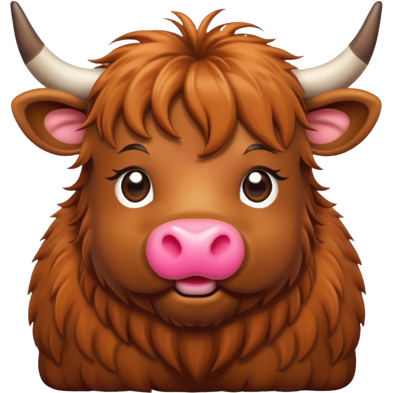 highland cow with heart eyes emoji