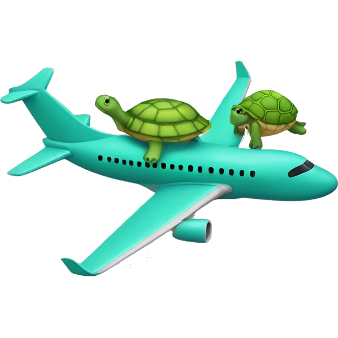 Airplane With Turtle on Top emoji